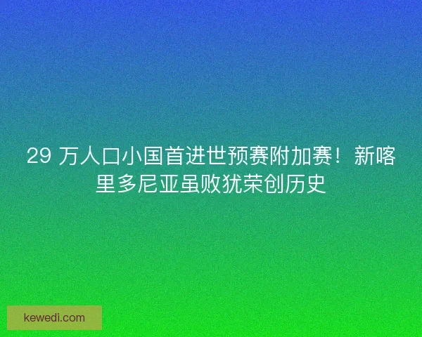 29 万人口小国首进世预赛附加赛！新喀里多尼亚虽败犹荣创历史