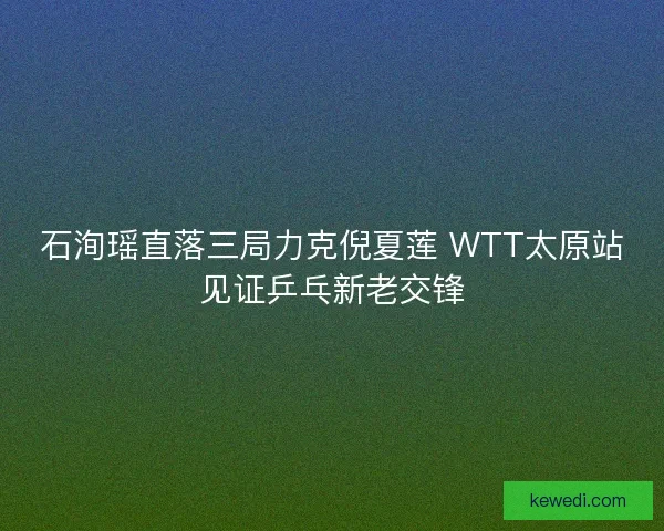 石洵瑶直落三局力克倪夏莲 WTT太原站见证乒乓新老交锋