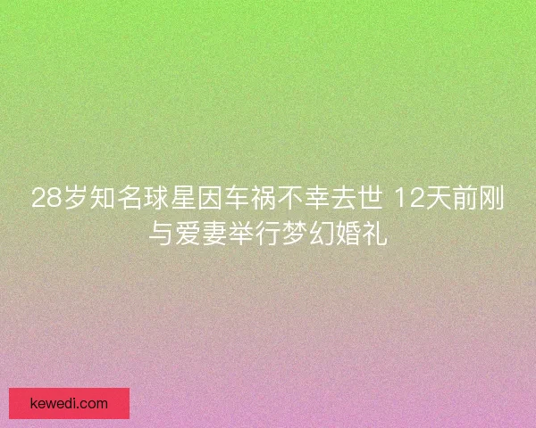 28岁知名球星因车祸不幸去世 12天前刚与爱妻举行梦幻婚礼