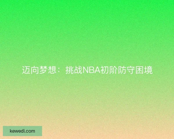 迈向梦想：挑战NBA初阶防守困境